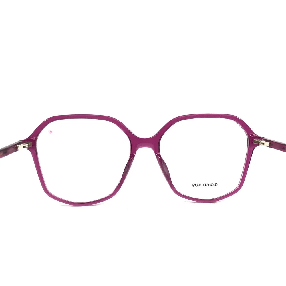 Gigi Studios Eyeglasses Frames 6112/6 CORA Clear Purple Geometric 54-15-140